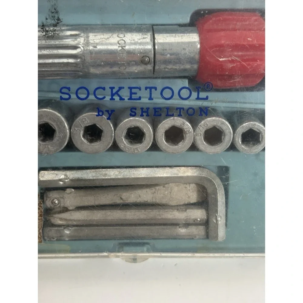 Vintage Socketool Kit by Shelton Tools, Socket‎ Ratchet Travel Tool Kit - USA